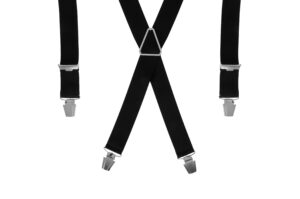 Bretelles Larges en X Noir Uni