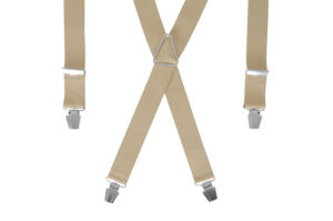 Bretelles Larges en X Beige Uni